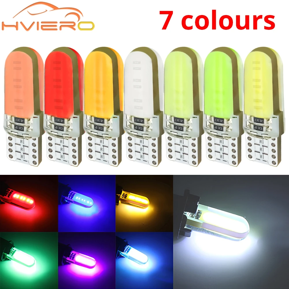 Car LED Width Lights Turn Signal Universal COB Silicone 2SMD W5W 12V Wedge Tail Box Reading Sign Modification Multicolor Choies