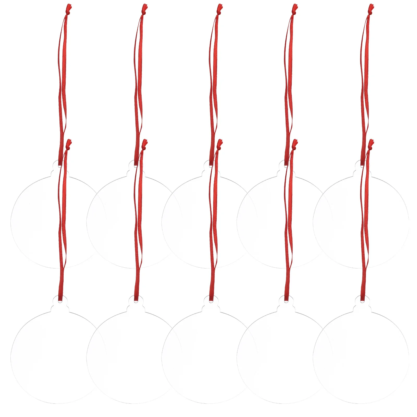 

10Pcs DIY Photo Hangings Clear Acrylic Pendant for Christmas Tree Ornament Xmas Hanging Decor Blank Sublimation Craft Kit