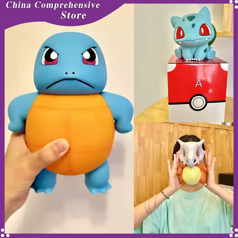 

22cm Pokemon Cubone Bulbasaur Squirtle Cute Figures Model Statue Children'S Toys Desktop And Car Decoration Gift Collectible