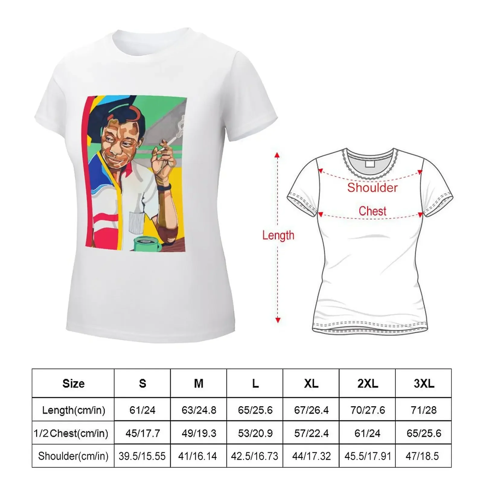 James Baldwin T-shirt anime clothes cute clothes korean fashion cropped t shirts for Women