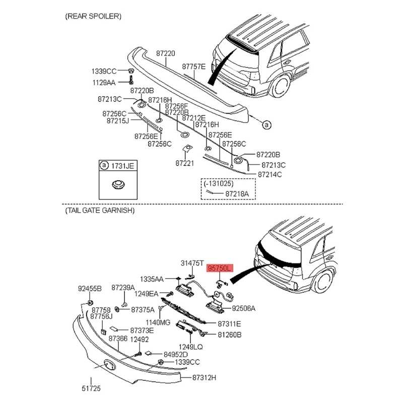 Caméra de recul de voiture pour Kia Sorento, caméra de stationnement d'assistance de hayon, remplacement, 95760-2Pouvriers, 2012-2014