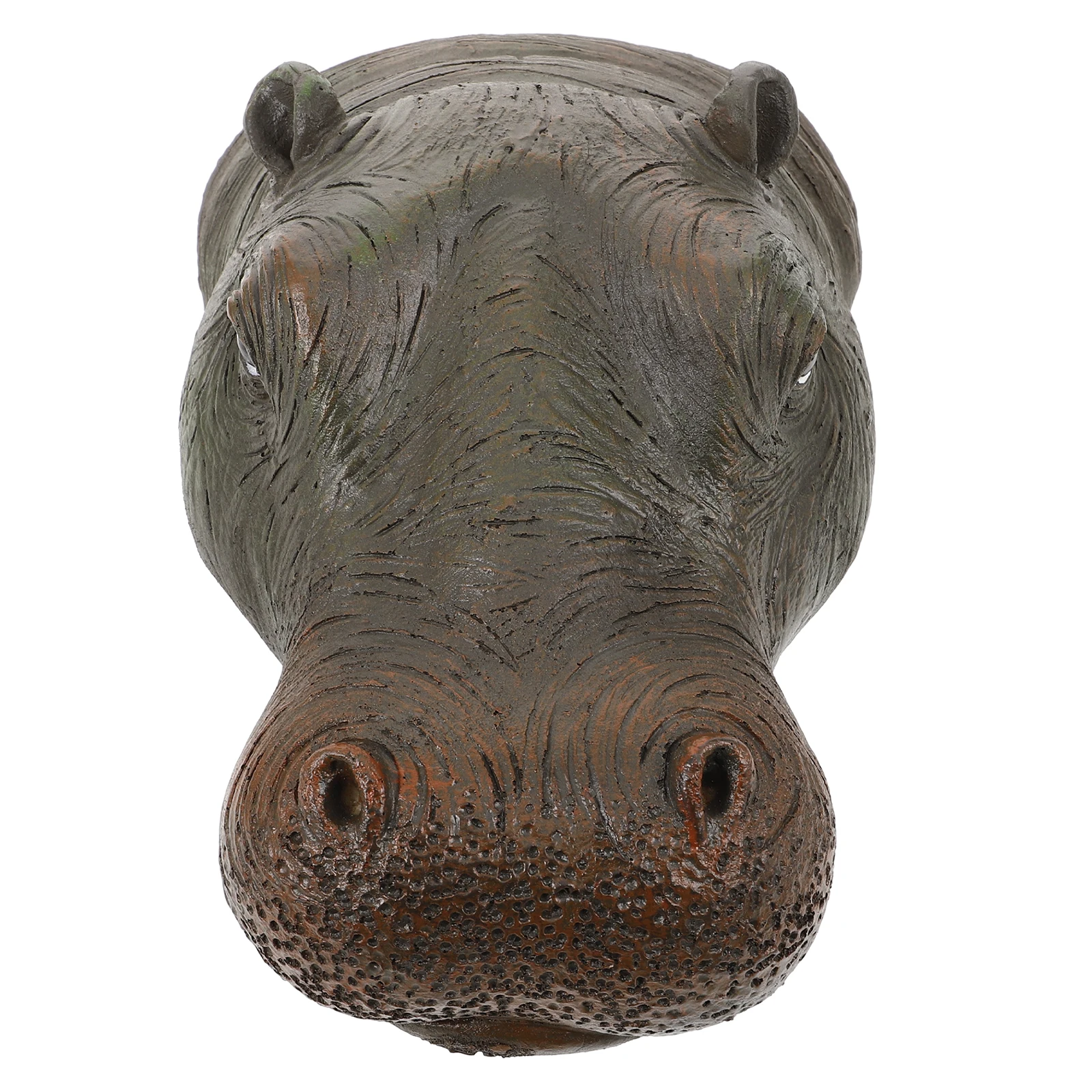 

Resin Floating Hippo Head Statue Compact Size Realistic Garden Yard Water Ornament Hippo Statue Garden Decor