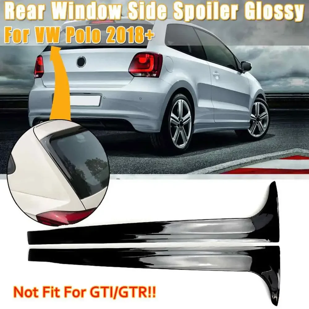 2 Stuks Achter Window Side Spoilers Glossy Canard Canards Splitter Voor Vw Polo MK5 2011-2017/MK6 2018 2019 + Auto Styling Meubi