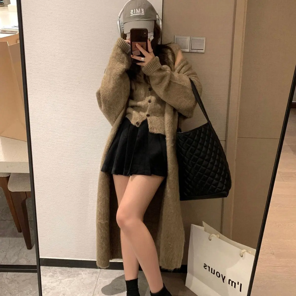 2024 Early Autumn New Sweater Two-piece Set for Women, Loose and Versatile Knitted Cardigan with Knitted Vest Set