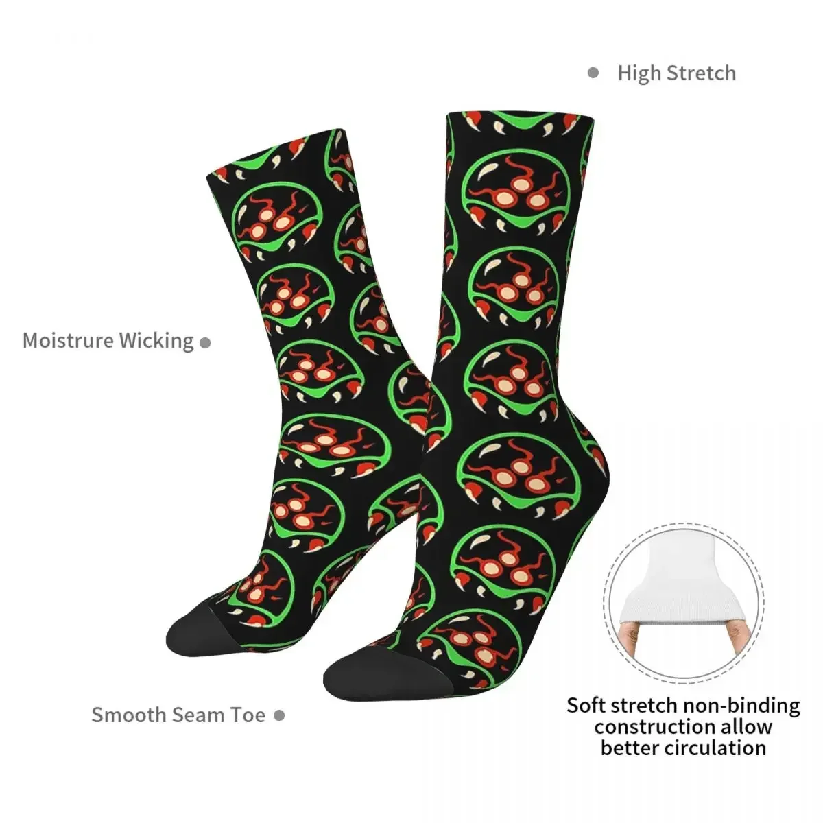 Metroid Vector Socks Harajuku Sweat Absorbing Stockings All Season Long Socks Accessories for Unisex Gifts