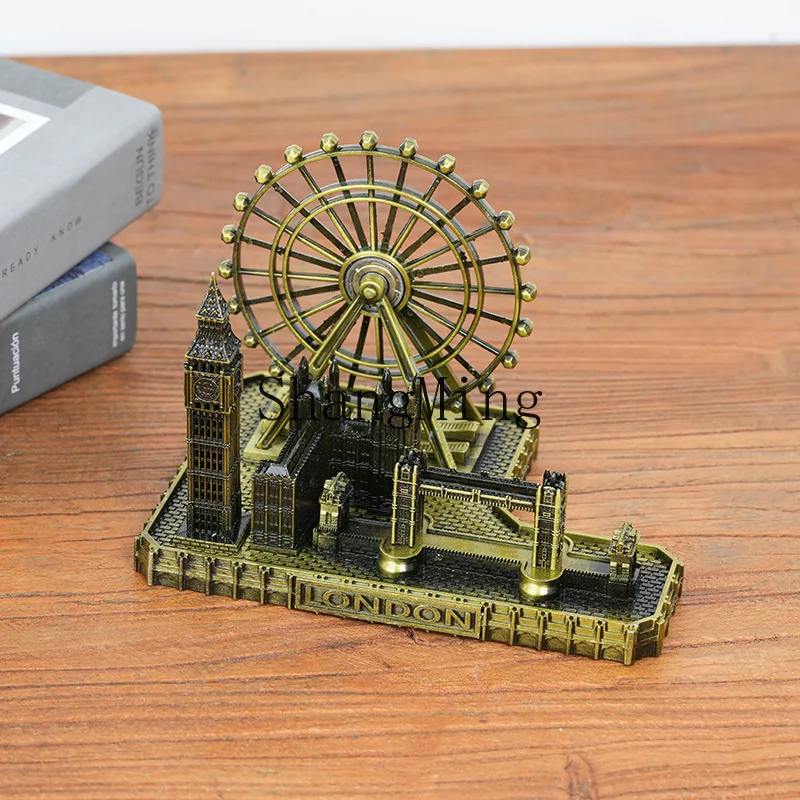 DSA Travel Souvenir Metal Big Ben Ferris Wheel Church Big Ben Combination Ornament