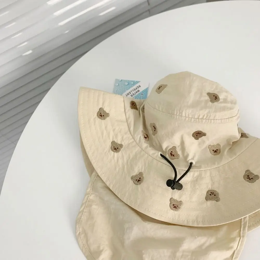 Children Casual Neck Ear Cover Sun Hat Breathable Large Corned Shawl Beach Cap Anti UV Protection Fisherman Hat for 3-10year Old