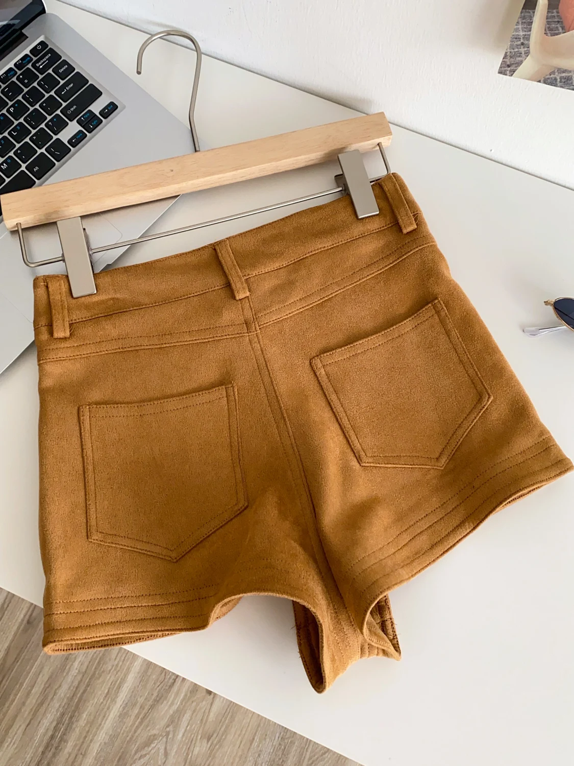 مثير الأمريكية الرجعية الغزلان الجلد المخملية orts المرأة الخريف الشتاء عادية عالية الخصر زر إغلاق واسعة الساق التمهيد السراويل