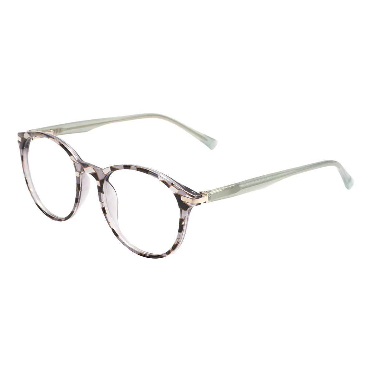 Transparent Light Oval Glasses Frame And Acetate Temple Medium Colorful Spectacle With Spring Hinge For Prescription Lenses
