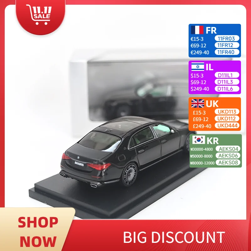 AR 1:64 Maybach S850 Black إصدار محدود مجموعة هدايا نموذج سيارة مصنوعة من خليط معدني