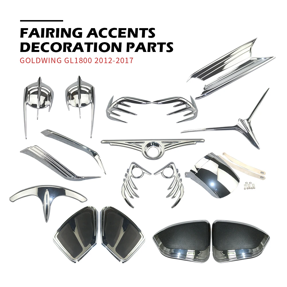 Complete Set of Decorative Cpvers Cover For Honda Goldwing GL1800 2012~2017 Motorcycle Chrome Fairing Plastic Chrome Decoration