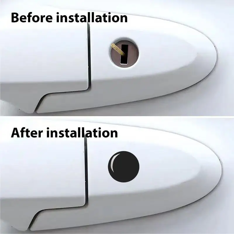 Car Door Lock Stickers 4PCS Anti-Blocking Car Door Lock Screw Protector Key Decor Automotive Door Entry Guard Car Door Key Holes