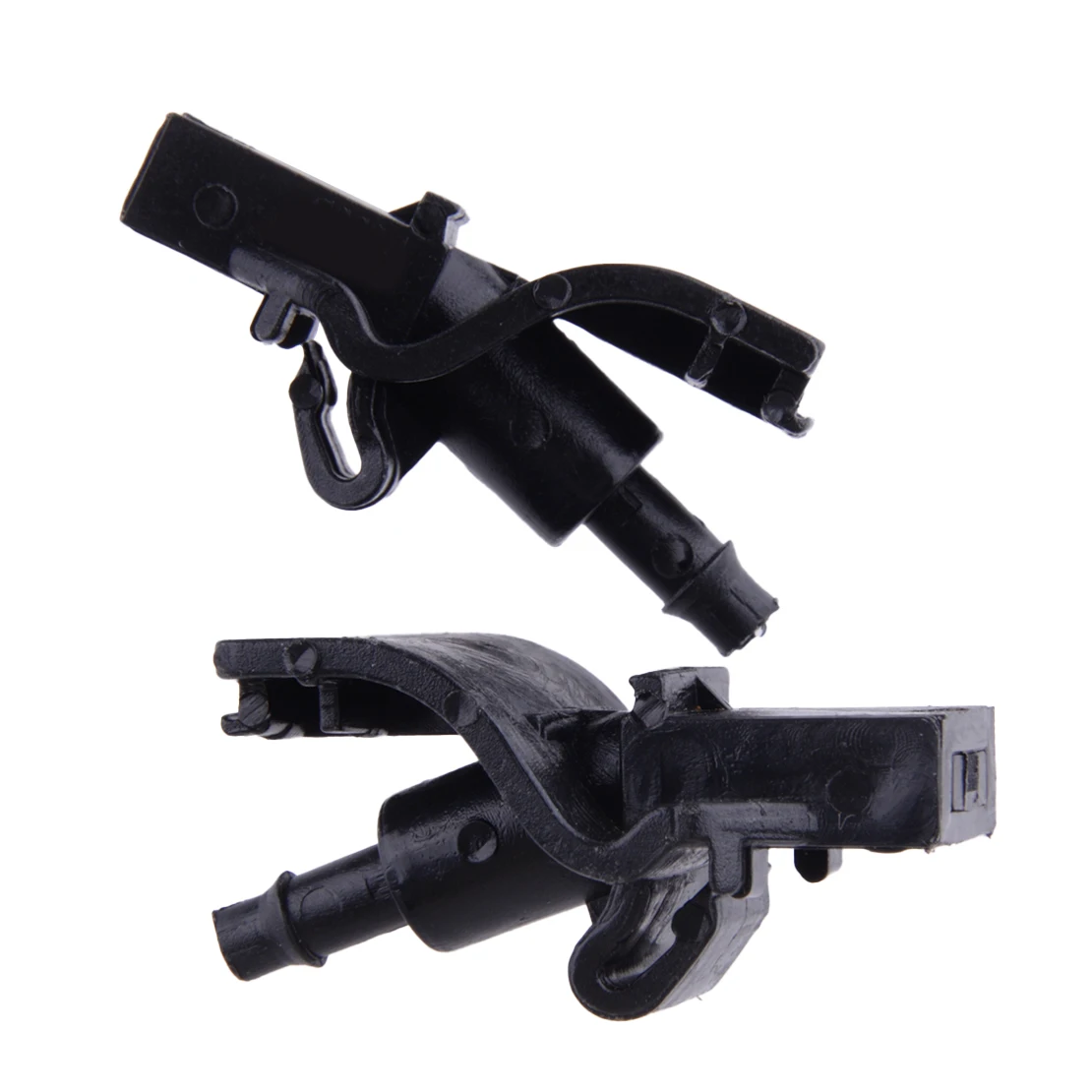 2Pcs Black Car Windshield Wiper Washer Nozzle Spray Jet FR3Z17603AA FR3Z17603AB Fit for Ford Mustang 2015 2016 2017 ABS Plastic