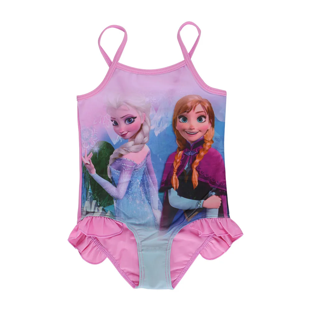 Baby Girl Swimsuit One Piece Children Swimwear Princess Frozen Anna Elsa Kid Skirt Lovely Bikini Bathing Suit Cartoon Beach Wear