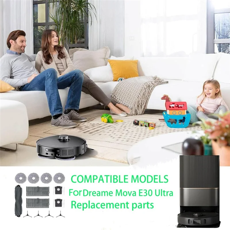 

AT63-Replacement Parts Fit For Dreame Mova E30 Ultra /X30 Ultra/L10s Pro Ultra Vacuum Cleaner, Accessories Kit Brush Filters