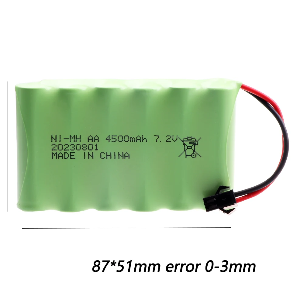 7.2V NI-MH 4500mah AA rechargeable battery For Remote control electric toy boat car truck parts 7.2V high capacity nimh battery