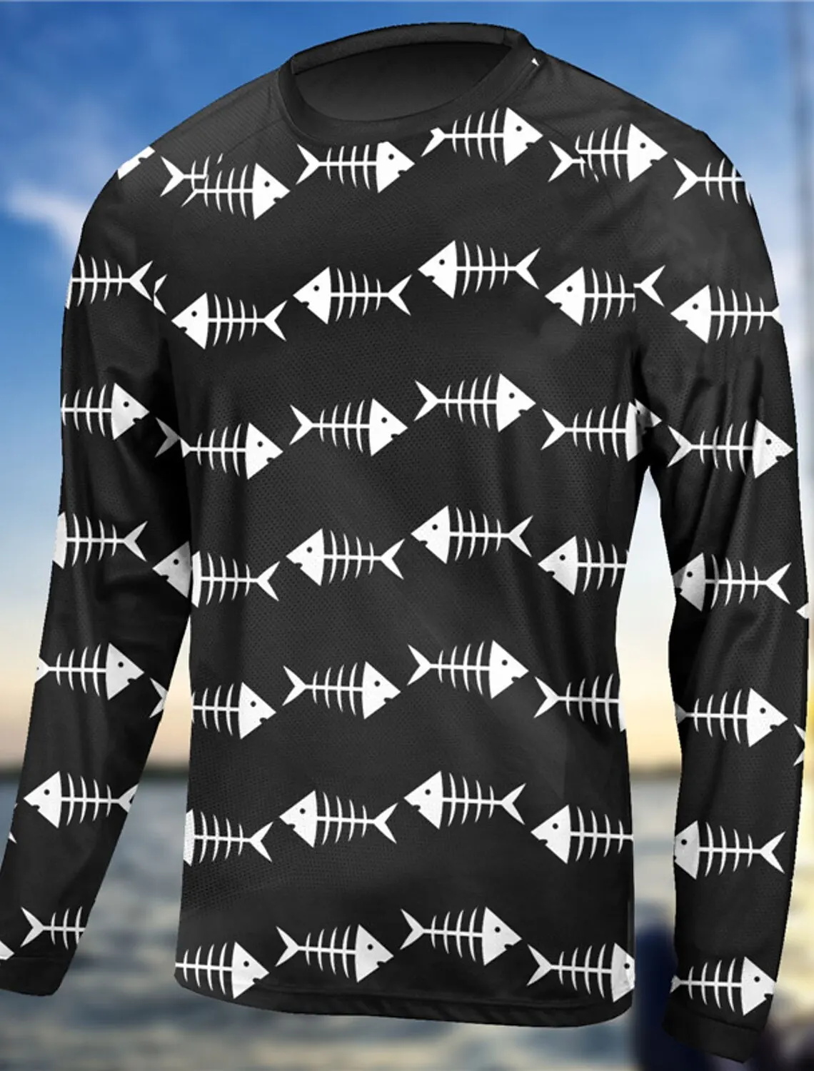 Men\'s Fishing Shirt Outdoor Long Sleeved UV Protection Breathable Quick Dry Lightweight Sweat Wicking Tops Spring Summer Fishing