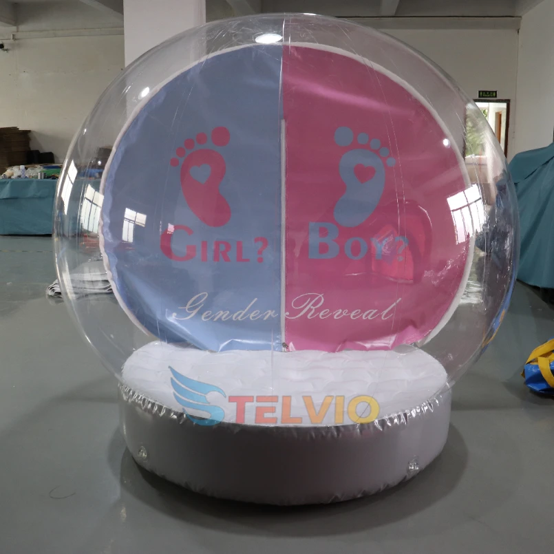 

Commercial Transparent PVC Bubble House Human Size 2m Snow Globe Inflatable for Gender Reveal Party