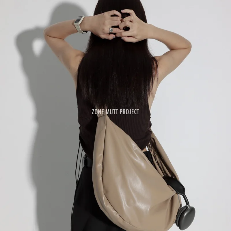 Large Soft Hobos PU Leather Tote Bags for Women Designer Shoulder Bag Casual Solid Color Crossbody Bag Cloud Dumpling Bags 2024