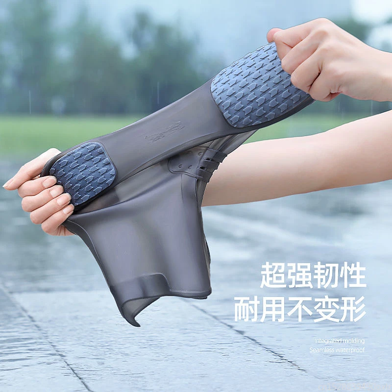 Youpin-Botas de lluvia de silicona gruesa, cubierta de zapatos impermeable de PVC, protectores de zapatos Unisex, transparentes, antideslizantes, impermeables, 2022