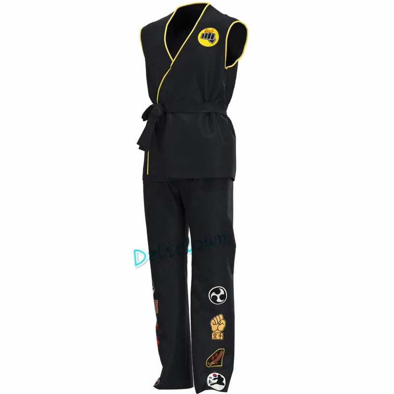 ❤The Karate Kid Daniel LaRusso Johnny Lawrence Black Karate Uniform Headband Cobra Kai Cosplay Costume For Kids Child Adult★❤★ view 3