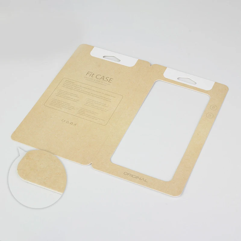 50Pcs/lot Phone Case Packaging Box Kraft Paper Phone Box With Hang Hole Clear Window Display 3 Size For iPhone Case