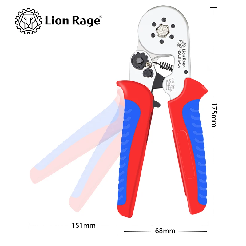 Mini crimping pliers set for tubular terminals HSC8 6-6 F anti slip handle wire ferrule terminal pliers, household manual tools