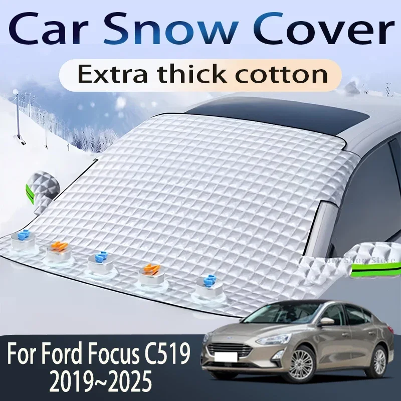 Car Cover For Ford Focus C519 2019~2025 Front Windshield Snow Ice Shield Protector Window Shade Cover Auto Exterior Accessories