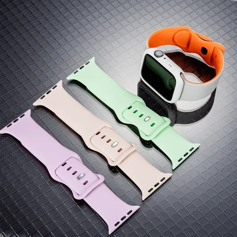 Case+Strap for Apple Watch Ultra 2 49mm 46mm 45mm 44mm 42mm 40 41mm Silicone Band TPU Soft Case Iwatch Series 10 9 8 7 6 SE 5 4