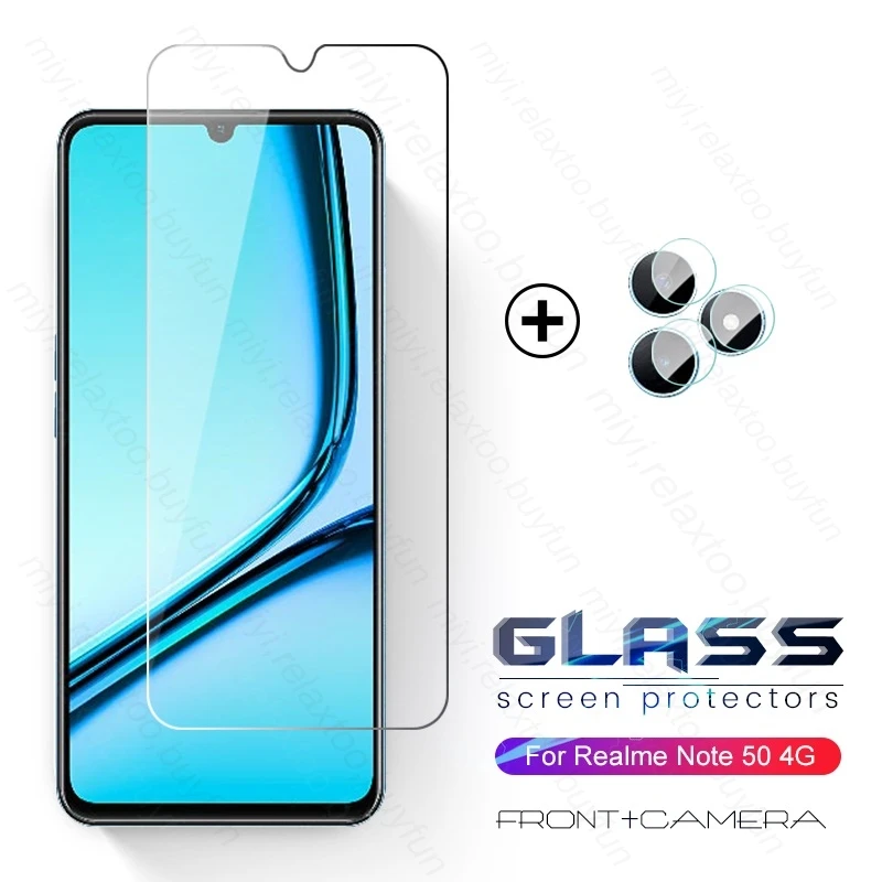 2To1 Tempered Glass Screen Protector For Realme Note 50 4G Camera Protective Glass On Realmi Note50 Not 50 4G 2024 RMX3834 6.74