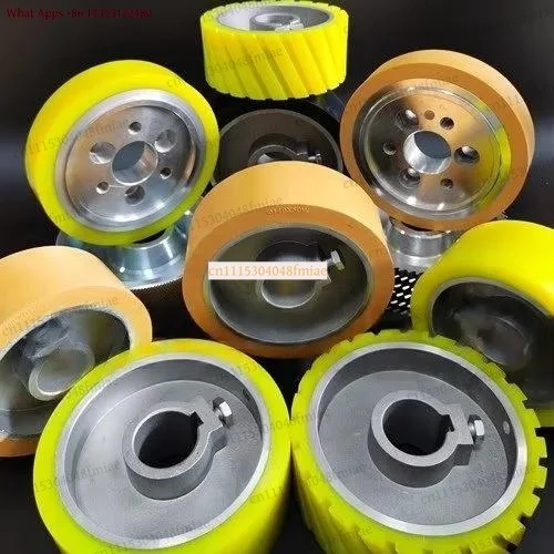 1PC AL Core 4-Side Planer Rubber Feed Roller, Polyurethane Wheel for Woodworking Planing Machine Replacement Part