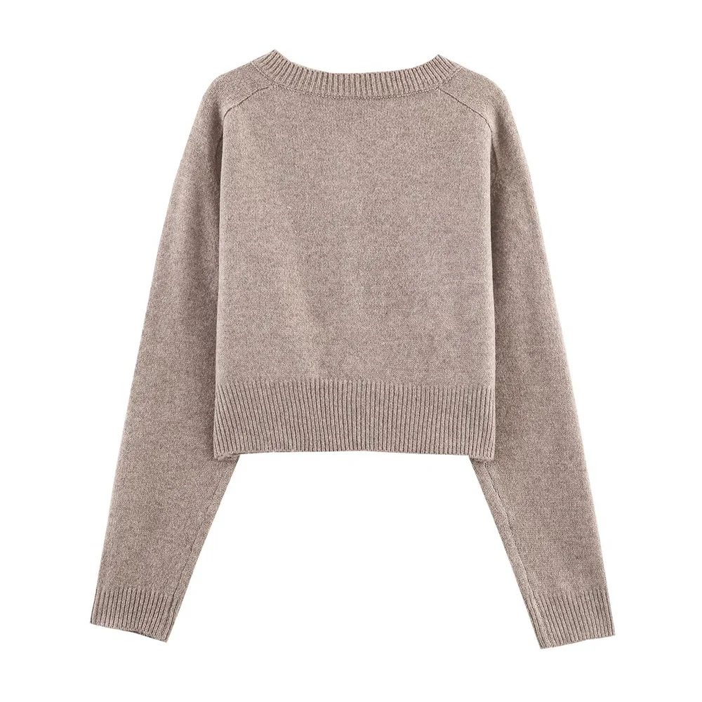 Nuovi abiti autunnali da donna con giacca in maglia con bottoni alla moda dal design in stile europeo e americano