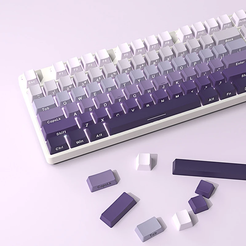 Gradient Purple Double Shot PBT Keycaps Cherry/OEM Profile 136 tasti tasti stampati laterali Keycaps per Gateron Cherry MX switch Keyboard