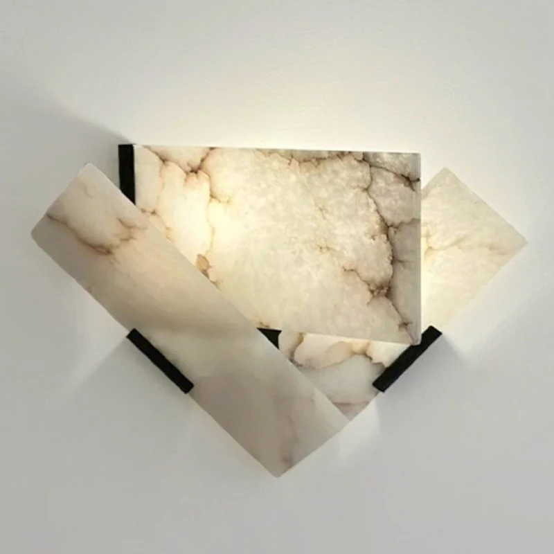 Personalized Wabi Sabi Art Marble Wall Lamps with High Quality and Light Luxury Villa Hotel Entrance Corridor Foyer Wall Sconces