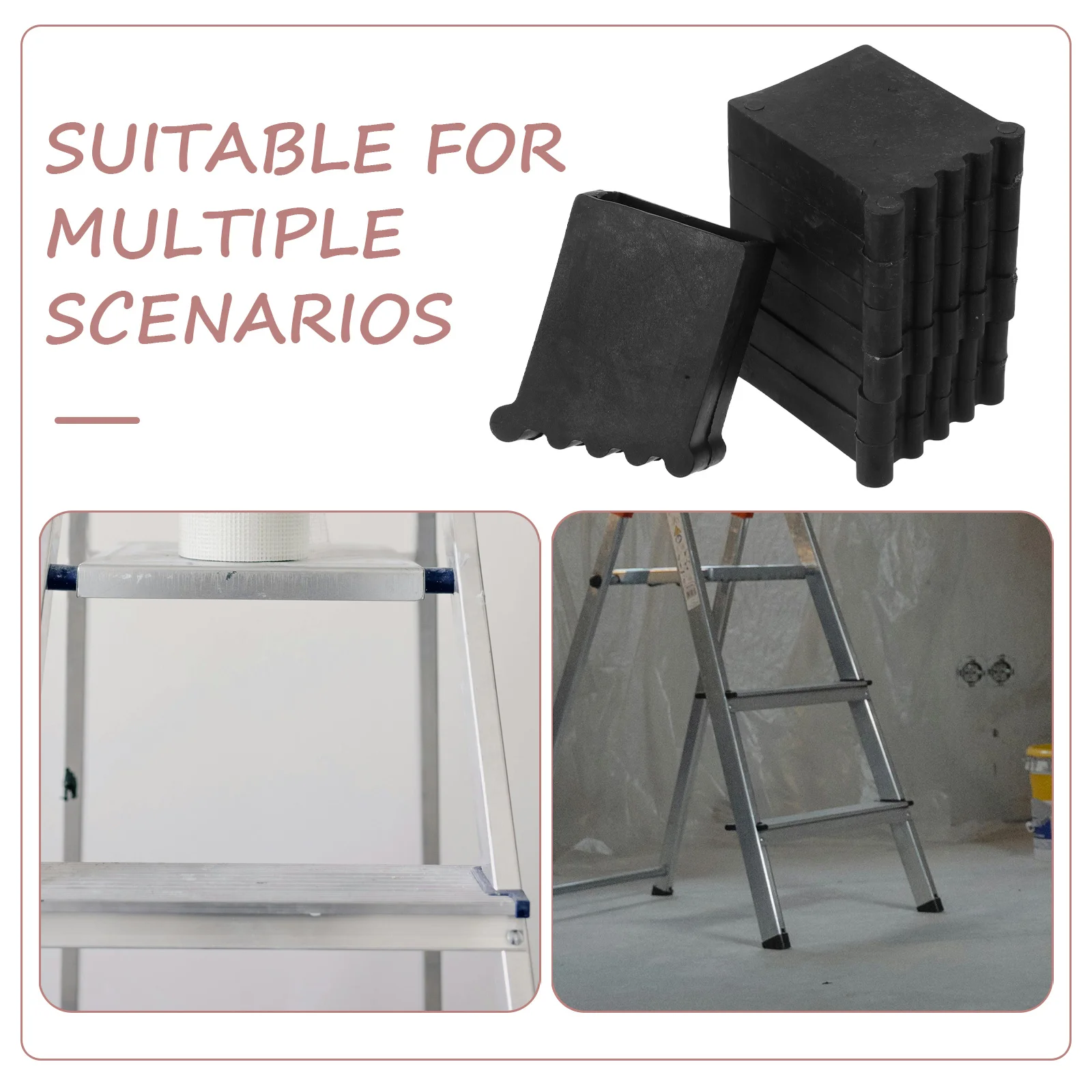 4 Stück rutschfeste Leiter-Fußabdeckungen, dicke PVC-Endkappen, rutschfeste Stabilisator-Pads für Zuhause und Technik, Anti-Rutsch-Abdeckungen für Leiter