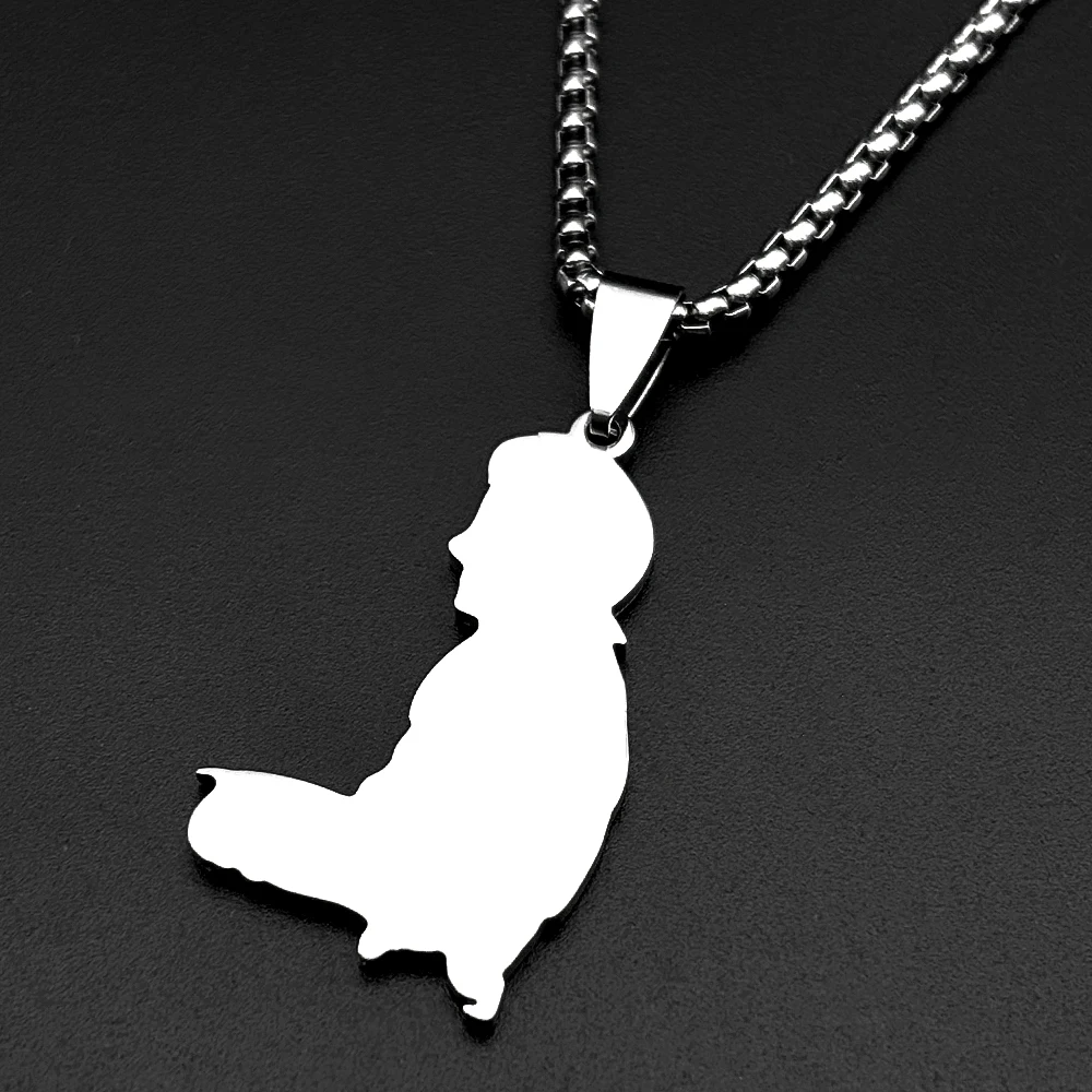 Stainless Steel Islamic Quran Arabic Letter Muslim Prayer Pendant Necklace for Women Men Gold Color Scriptures Chain Jewelry