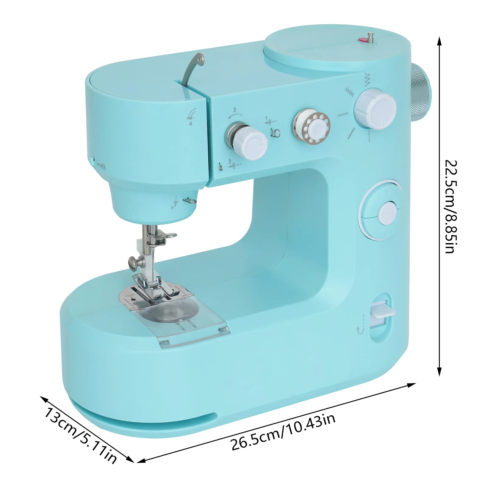 Sewing Machine Suitable for Beginner Sewing Linen Cloth Corduroy Ordinary Denim DIY Blue Utility Stitch Two Modes Blue