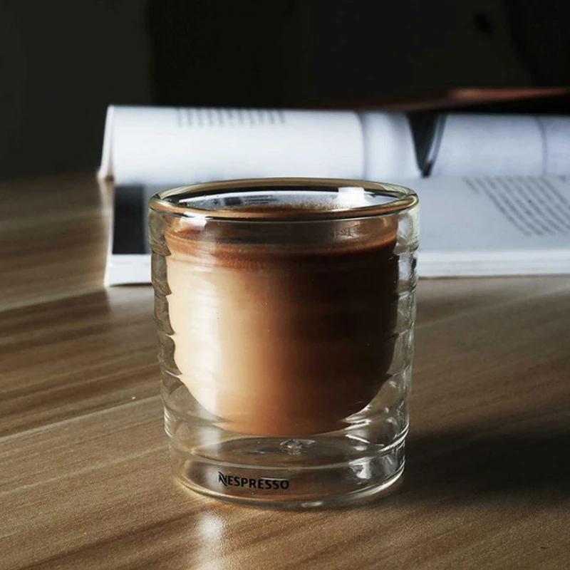 

Персональная стеклянная чашка с двойными стенками, кофейная кружка, прозрачная термостойкая кофейная пиво, креативная посуда ручной работы для холодных напитков
