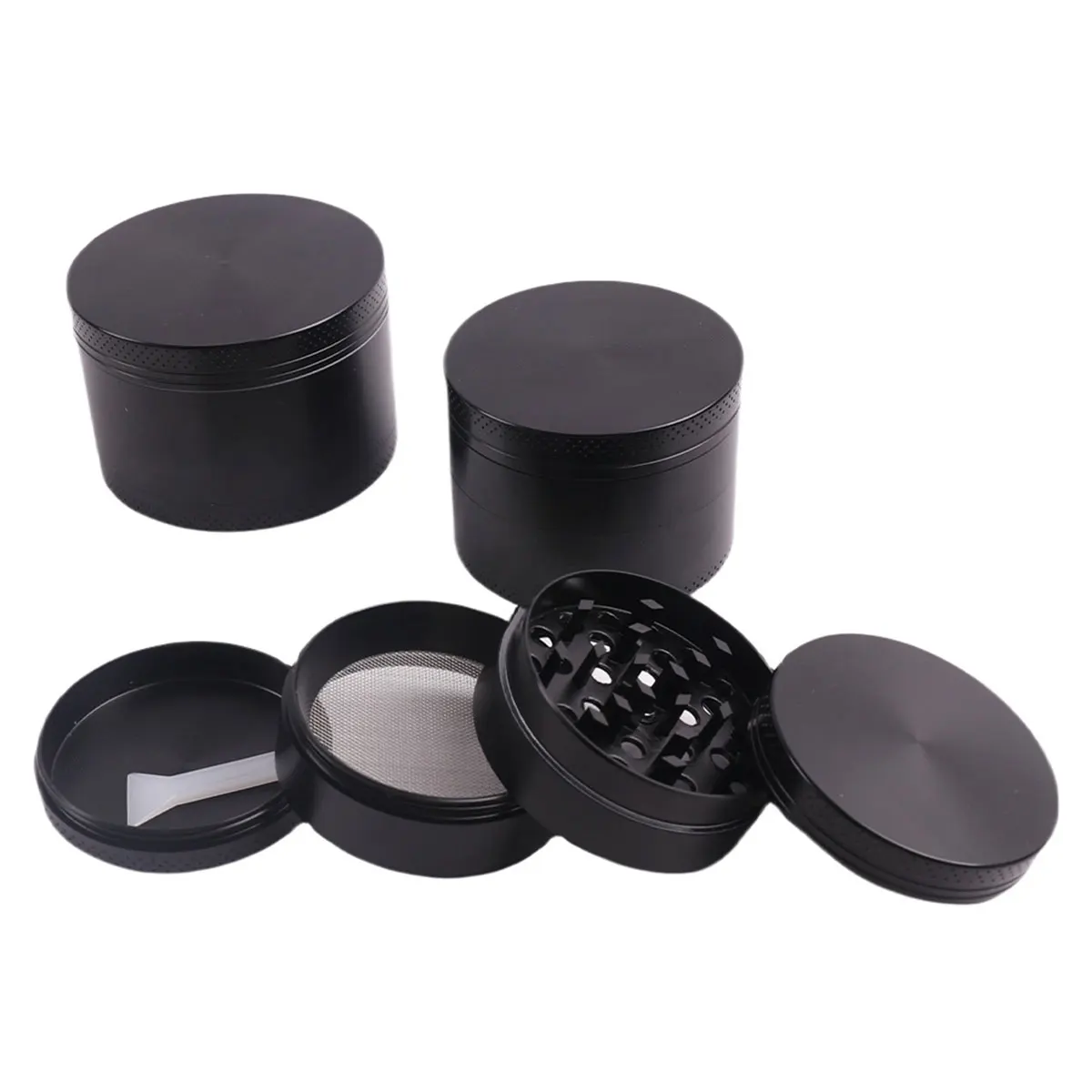 

1Pcs Black Zinc Alloy Herb Mill Grinder 4-Layer Manual Tobacco Spice Mortar Cigarette Herbal Grinder Smoking Accessories Tool