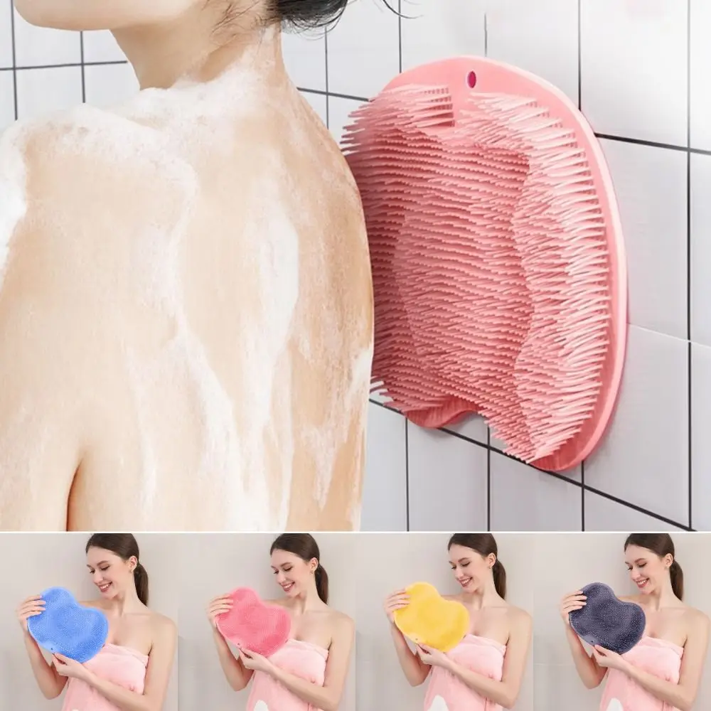 Lazy Silicone Back Scrubbing Pads Suction Cup Rubber Comb Massage Shower Pads Soft Non-slip Foot Pads Household