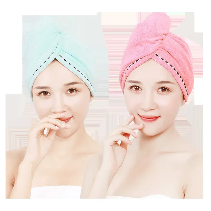 Microfiber Hair Towel Dry Hair Cap Absorbent Hair Towel Wrap Thicken Quick Dry Hair Hat Cap Turban Head Wrap Bathing Tools