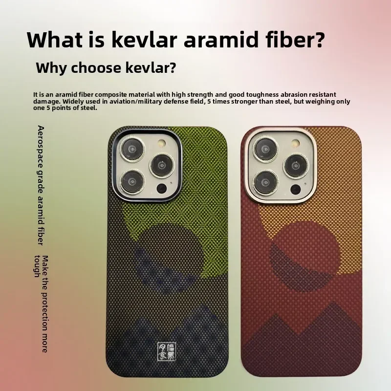 

Mobile Phone Case Kevlar Carbon Fiber Magnetic Suction New Shanheli Simple High-quality Mobile Applicable To Apple 15 16 Series