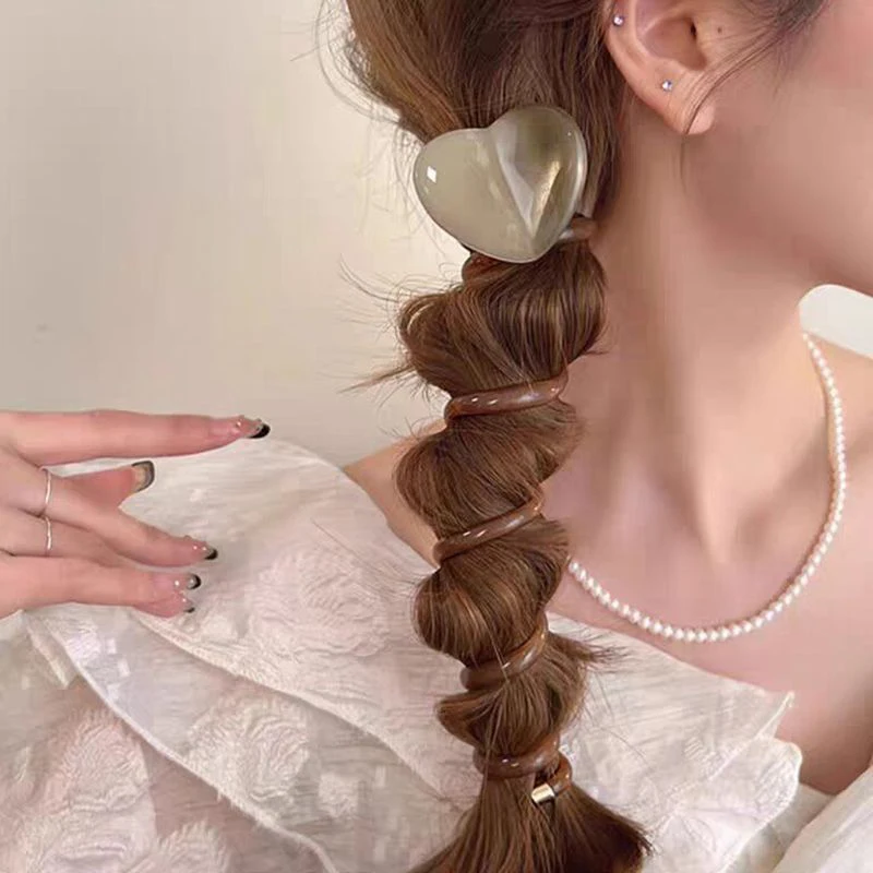 女性用ゴムヘアバンド,女の子用ポニーテールネクタイ,シンプルなシュシュ,電話ケーブル,ファッションアクセサリー,1個,4個