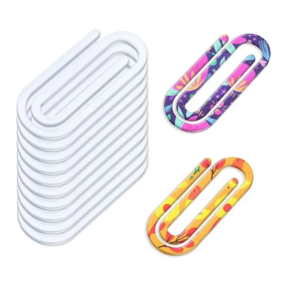 Paper Clips 10 Pcs Sublimation Acrylic Paper Clips Blank Paperclips for Heat Transfer Diy Bookmarks for Home School Office