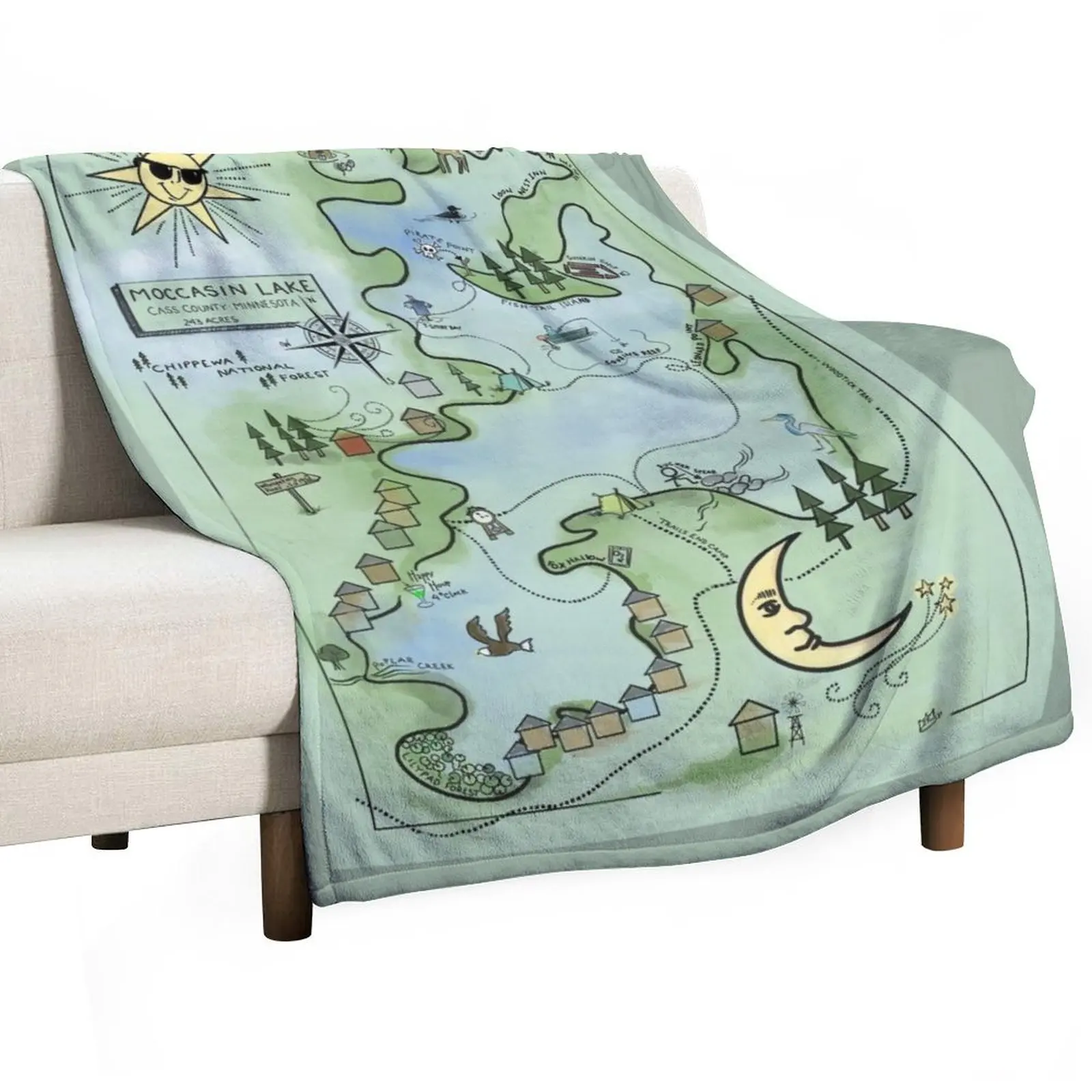 Moccasin map Throw Blanket Hair Shaggy Blankets