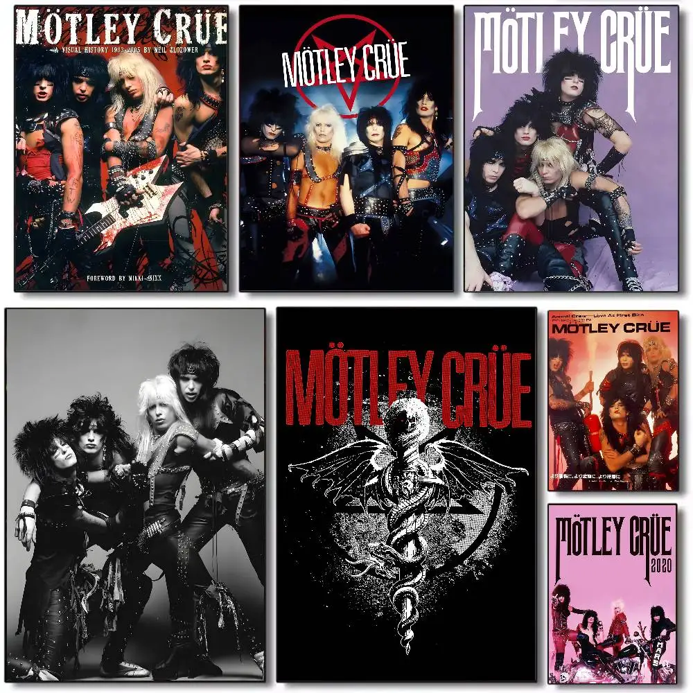 Clássico m-motley crue poster arte hd lona avançada impressão estética papel arte da parede para sala de estar decoração casa