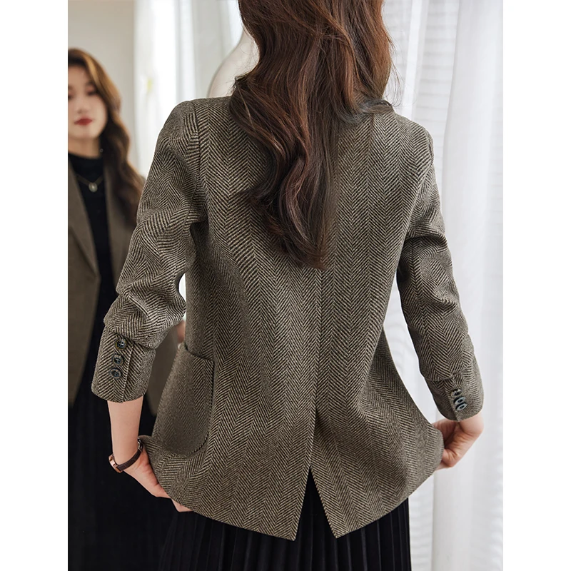 

Ladies' Woolen Suit Jacket Autumn Winter New Style Small Size Elegant Lady High End Casual West Coat Large Size