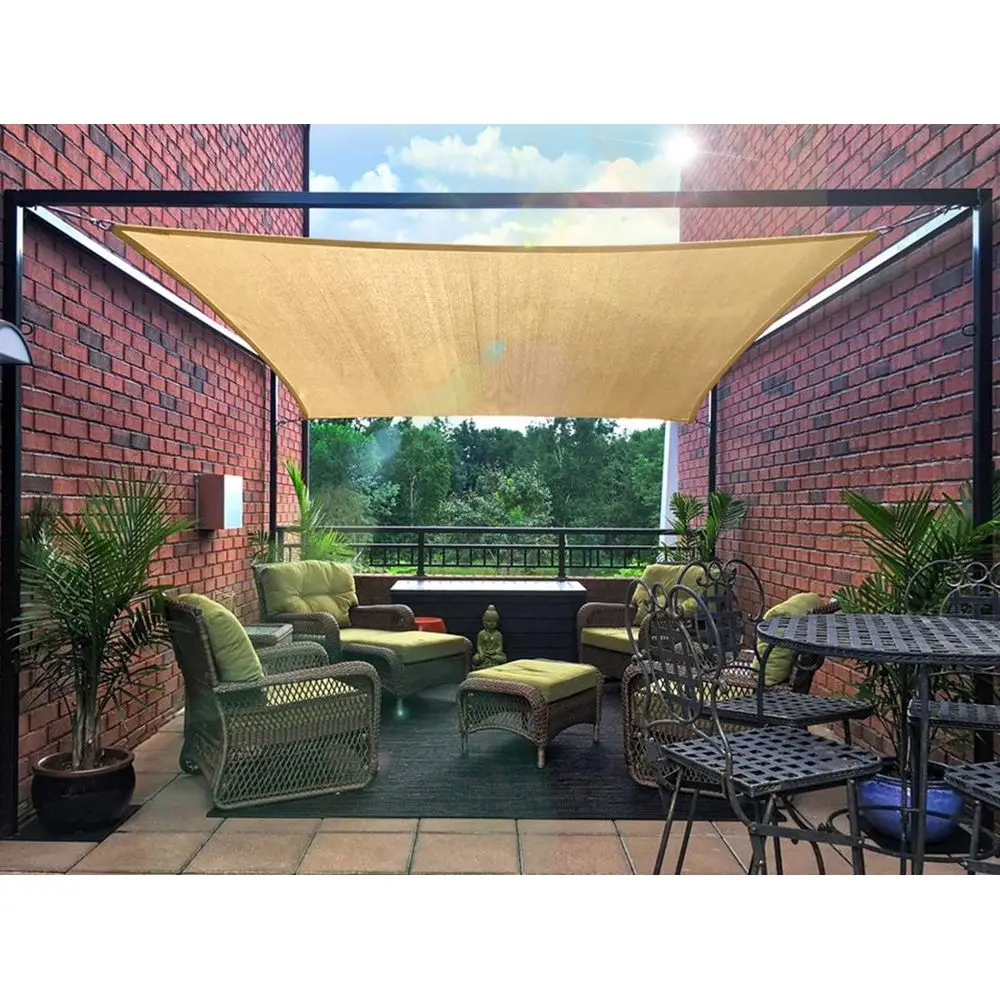 

16' x 20' Outdoor Sun Shade Sail - UV Block Fabric for Patio, Garden, Pergola (Sand)