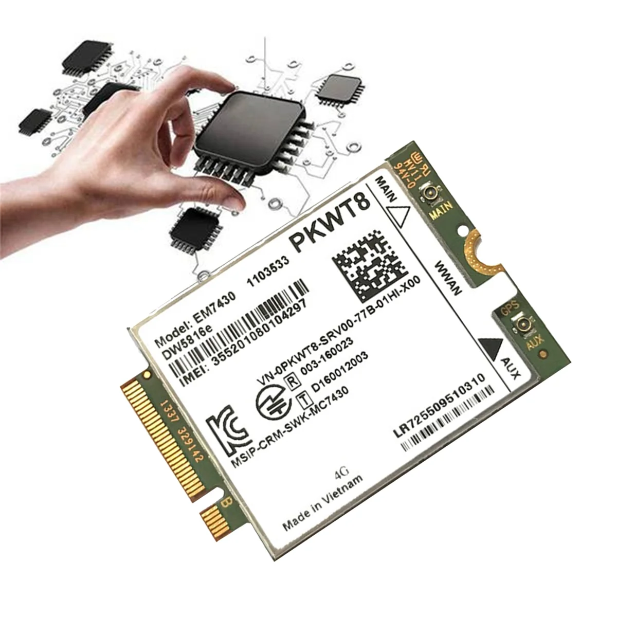 EM7430 DW5816E Modulo 4G LTE + 2XAntenna GOBI6000 per Dell Latitude 7280 7285 7290 7389 7390 7480 7490 E7470 Cat6