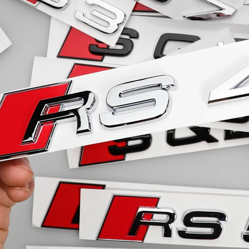 Araba 3D ABS gövde kelimeler mektuplar Logo rozeti amblemler çıkartmaları Sticker için Audi S3 S4 S5 S6 S7 S8 Audi RS8 RS3 RS4 RS5 RS6 aksesuarları